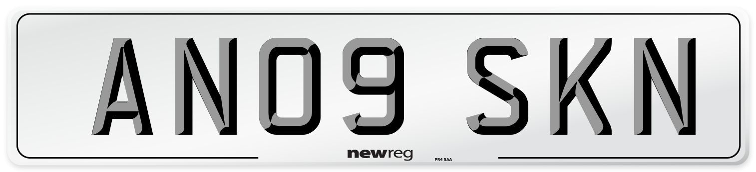 AN09 SKN Number Plate from New Reg